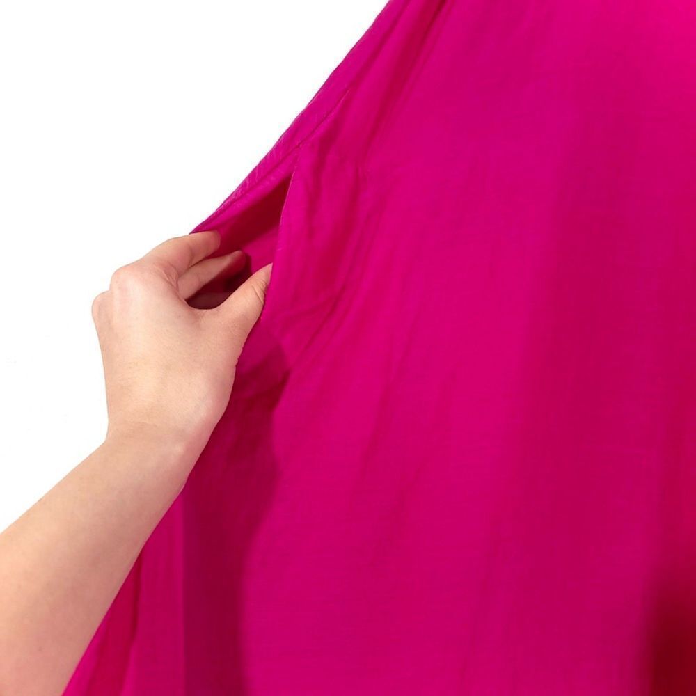 VELVET by Graham & Spencer Esther Silk Voile Tank Babydoll Dress Fuchsia Pink - Picture 6 of 13